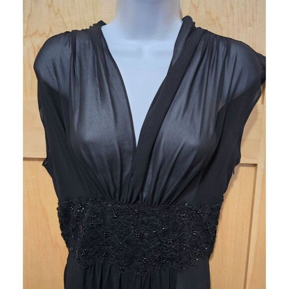Chadwicks Black Sheer Overlay & Beaded Waist whimsigoth honeymoon - Picture 1 of 6